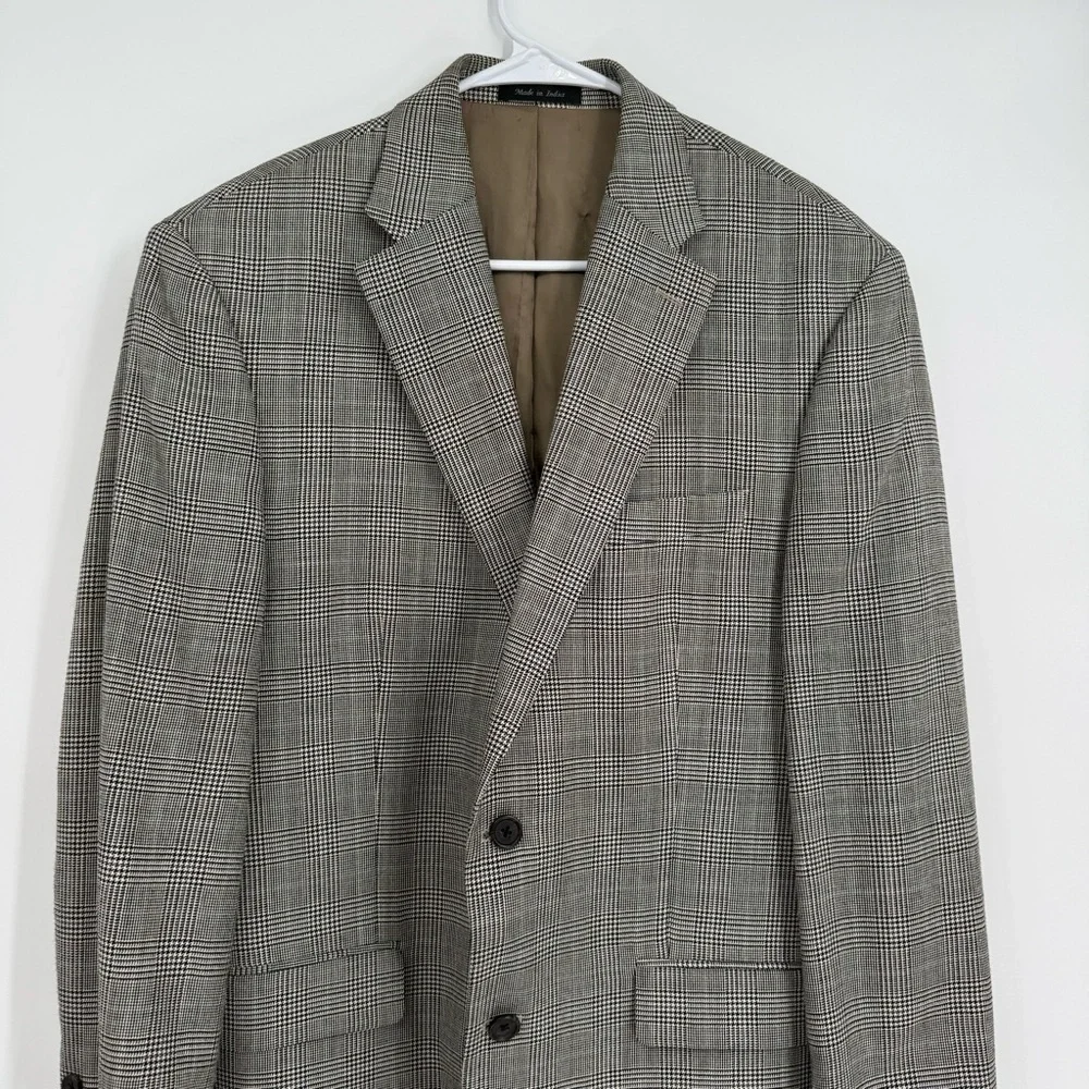 Lauren Ralph Lauren Men's black houndstooth silk Wool Sport Blazer Size 42 R